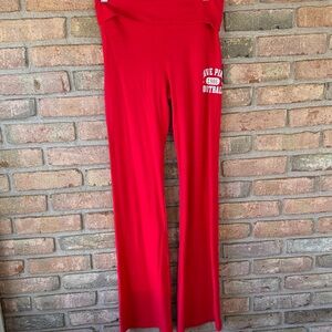 PINK Victoria's Secret Red Fold-Over Waist Yoga Pants